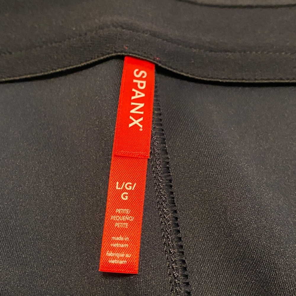 Spanx faux suede flare pants in rich classic navy - Picture 3 of 5